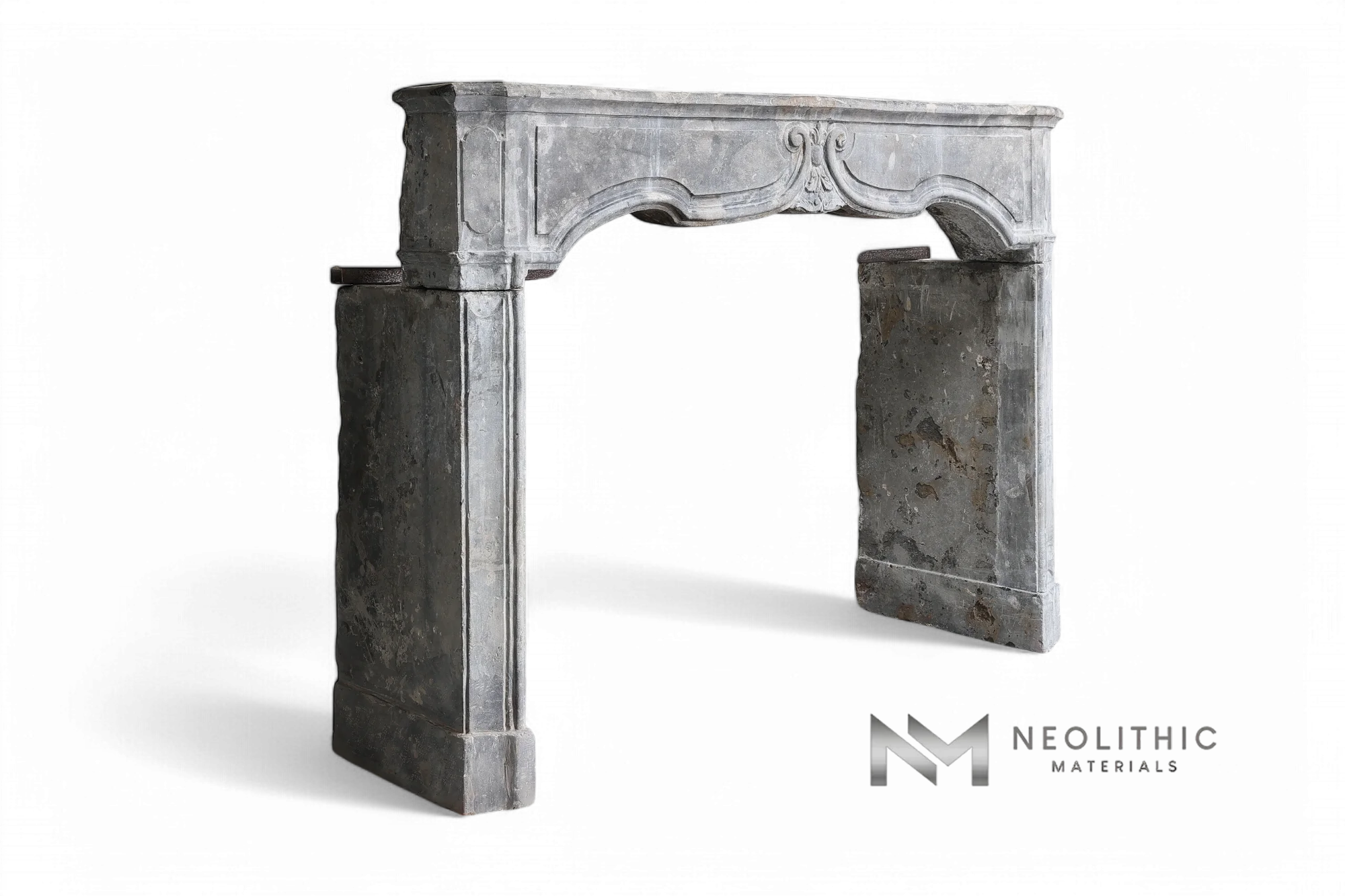 Antique Limestone de Besancon Fireplace Mantel Louis XV Style - Image 2